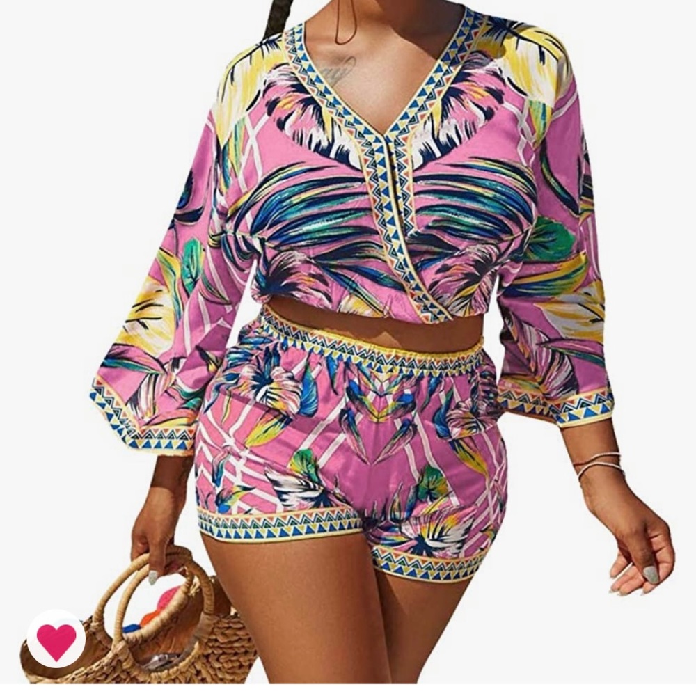 Two Piece Floral Short Set